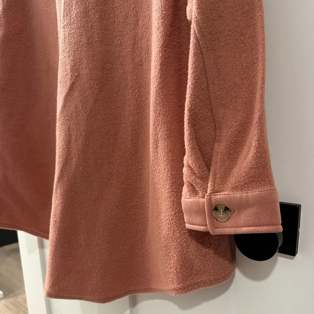 NWT Wonderly Fuzzy button down Shacket in Dull Rose, size 2x, brand new, pink - Image 7