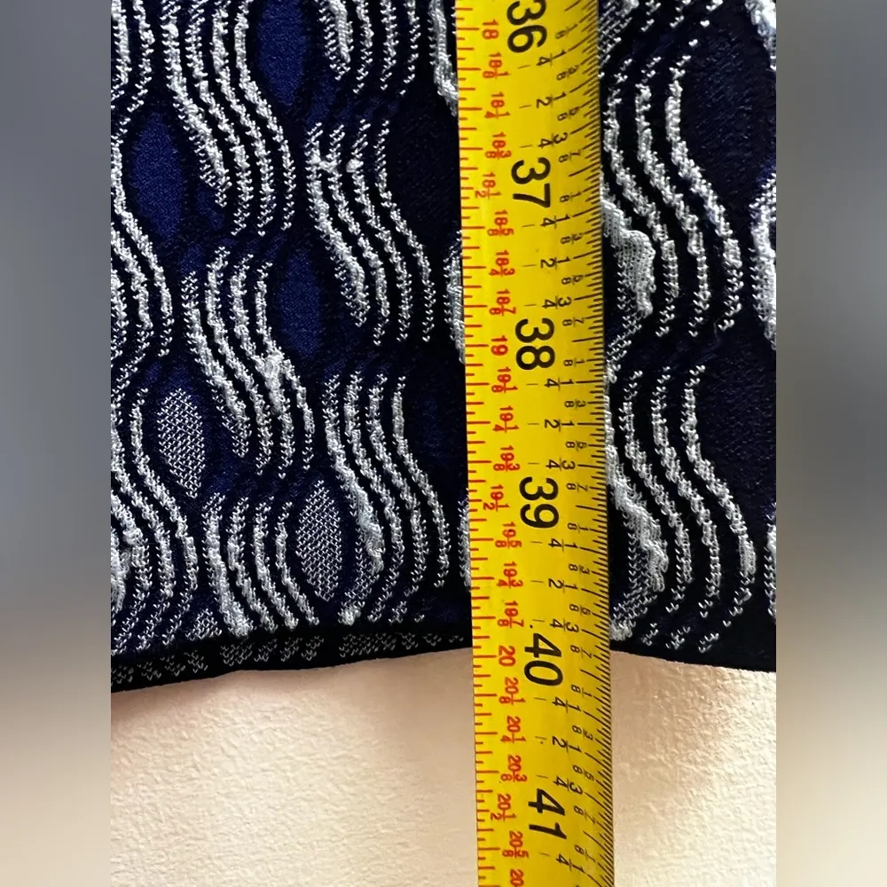 Mary Katrantzou Swisher Blue Sleeveless Wavy Print Knit Dress Silk blend S - Image 7