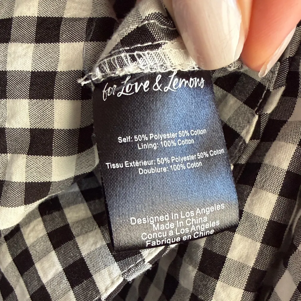For Love And Lemons Monochrome Gingham‎ Dress size large - Image 8