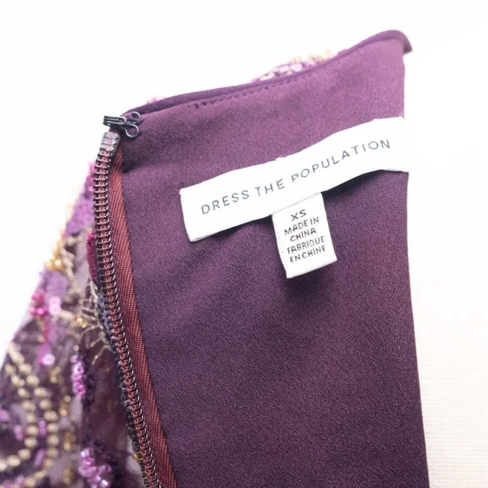 Dress The Population Floral Sequin Embroidery Mini Dress - Image 4