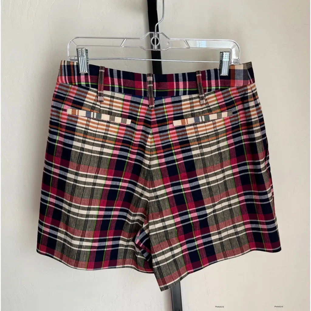 SMYTHE Plaid Walking Shorts size 6 Preppy Red - Image 3