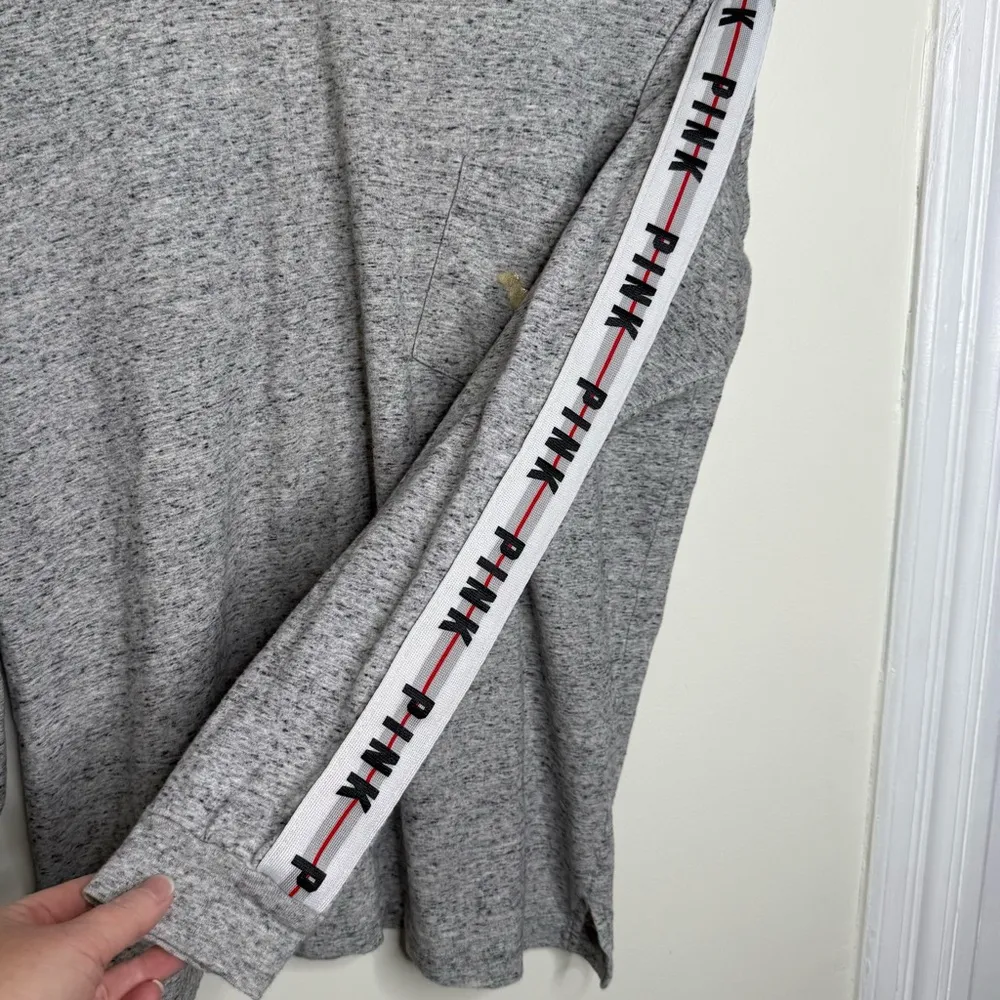 Pink Victoria’s Secret Gold Sequined Dog Long Sleeve Shirt Size Medium Gray - Image 7