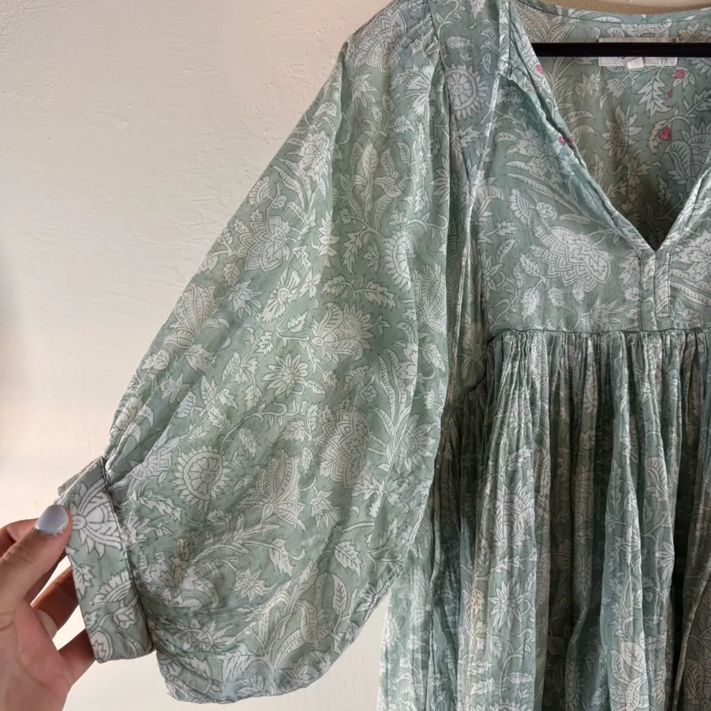 Daughters of India Kyra Mini Dress in Jade Size XS FLAWS Green - Image 3