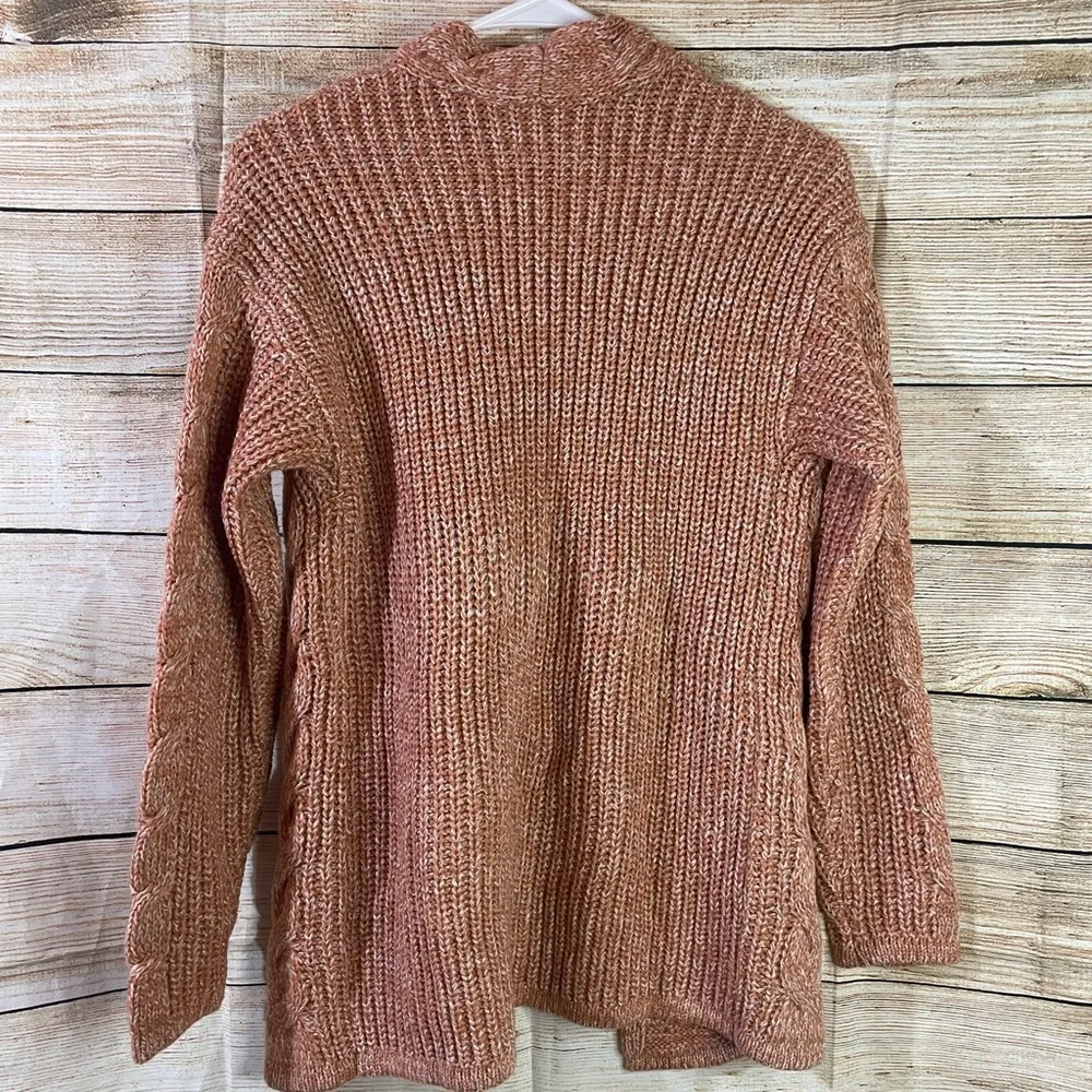 chunky knit cozy stretch open cardigan orange/glitter women size XS - Image 10