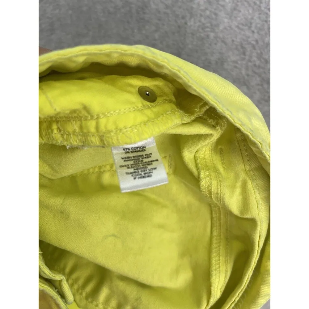 LOFT Ann Taylor Women's Modern Crop Jeans Yellow Size 2 Solid Pants - Image 3