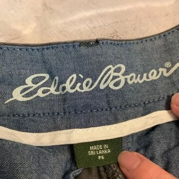 Eddie Bauer Pants Women's Size 6 Petite Gray Casual Straight Leg Chinos Cotton‎ - Image 3