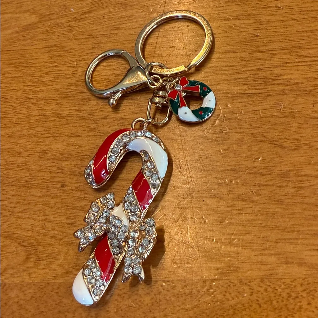 Christmas candy, cane, rhinestone bag, charm Red - Image 3