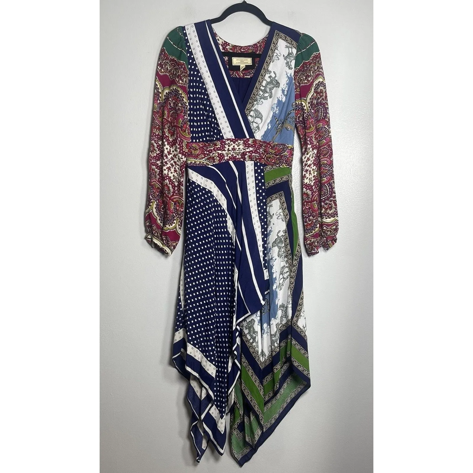 MOULINETTE SOEURS Istanbul Wrap Dress Size 2 Multicolor Festival Bohemian Anthro - Image 2