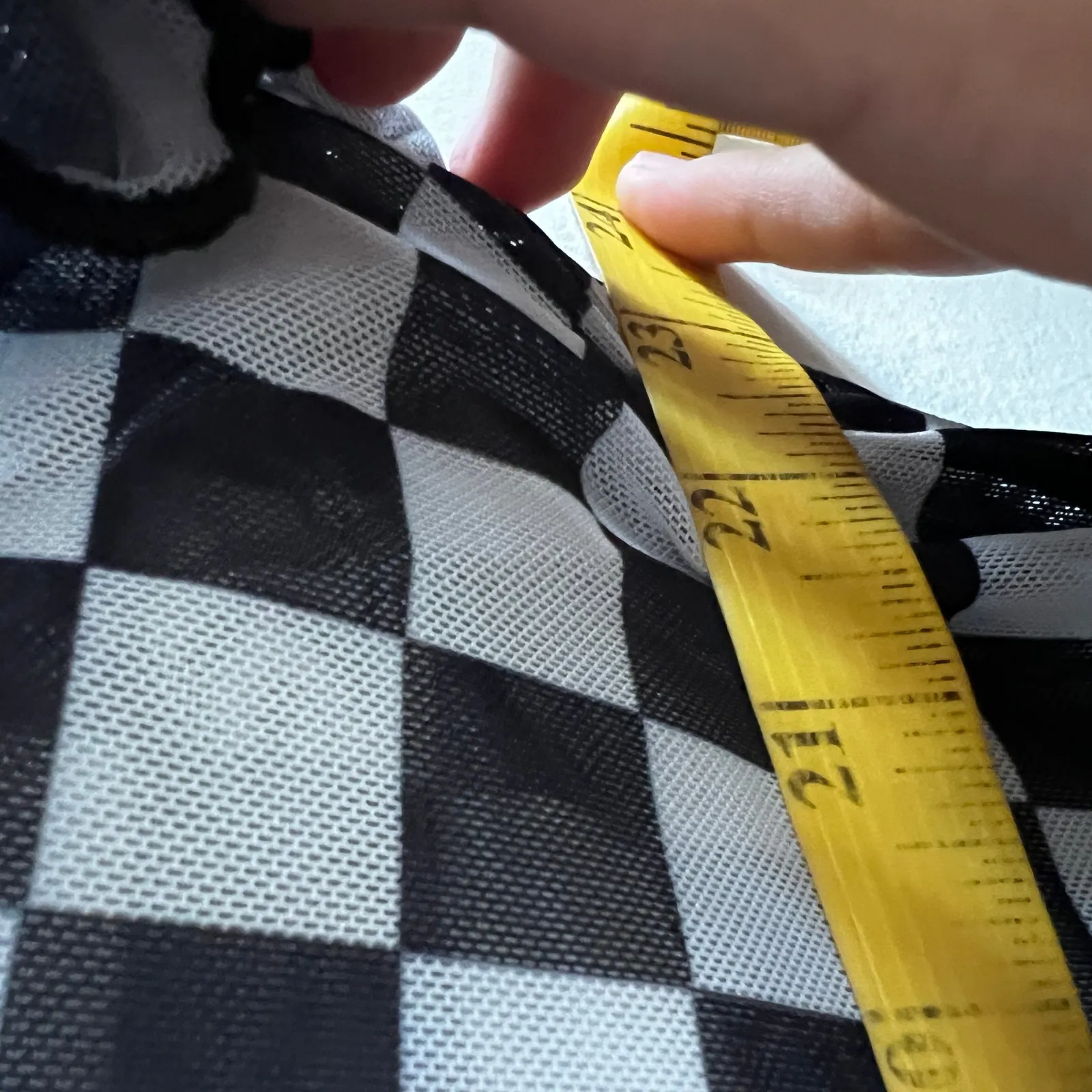 Checkered Mesh Top Sheer Y2K 2000s Grunge Gothic Punk Retro 1X‎ Black - Image 4