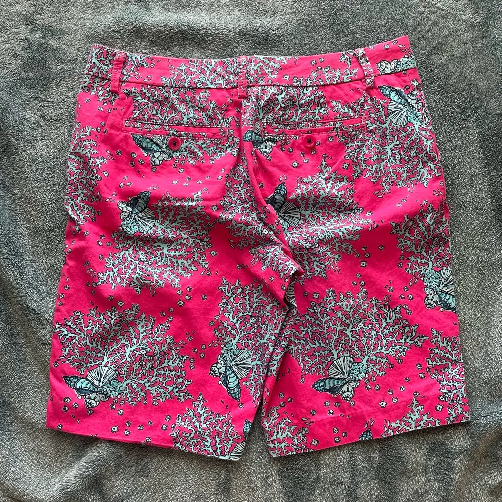 Lily‎ Pulitzer Avenue Bermuda Shorts Pink Blue Coral size 0 - Image 6