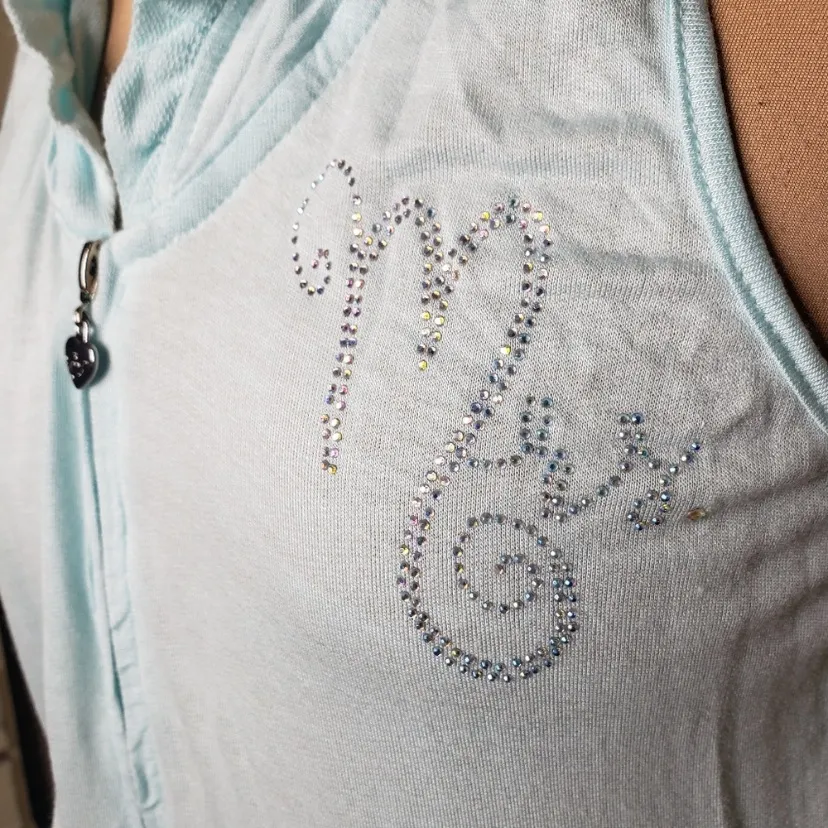 $70 NWOT Betsey Johnson Drapey French Terry Bridal Romper in light blue S - Image 6