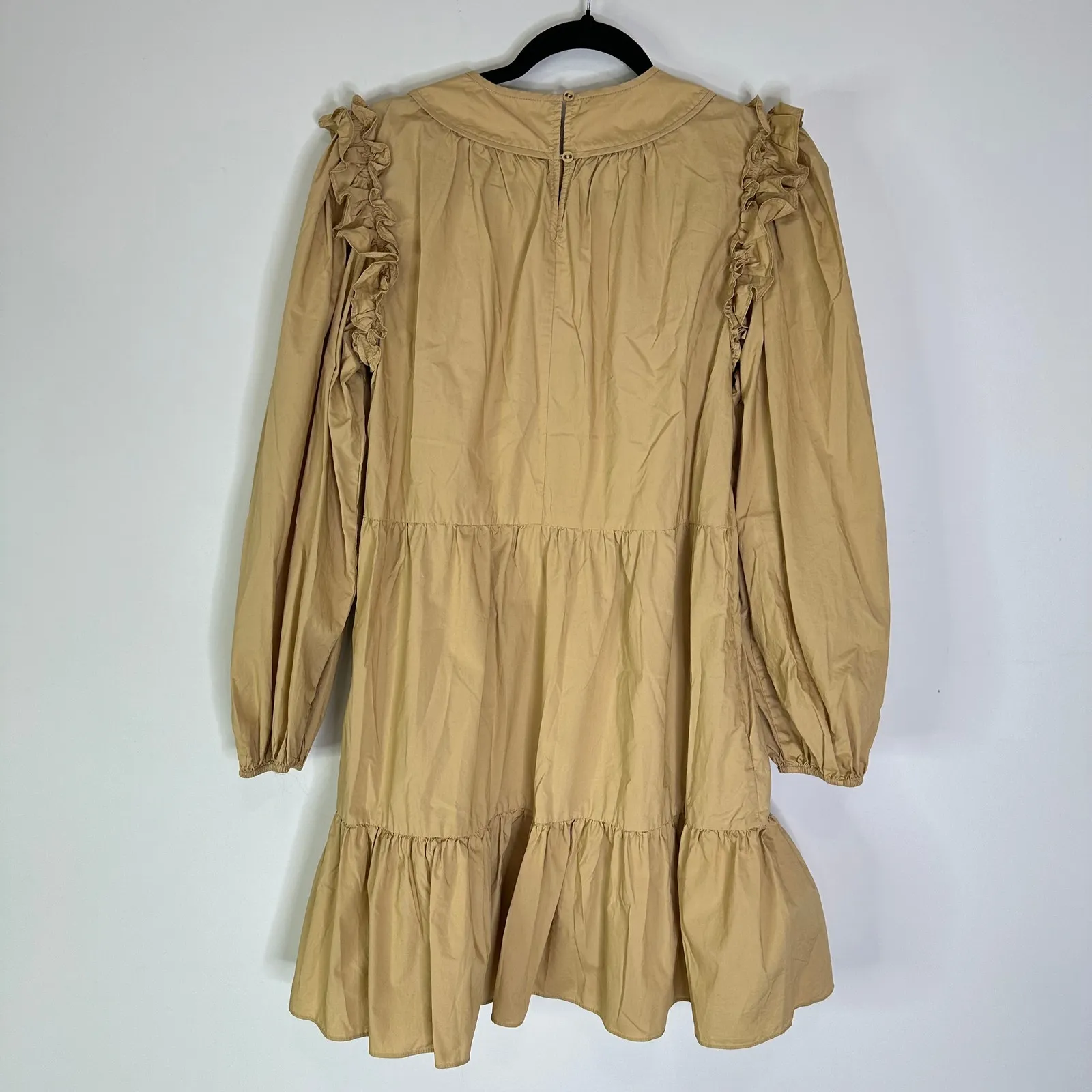 Ulla Johnson Rhea dress | Women's 6 | Khaki Tan | Long Sleeve A-Line Tiered - Image 7