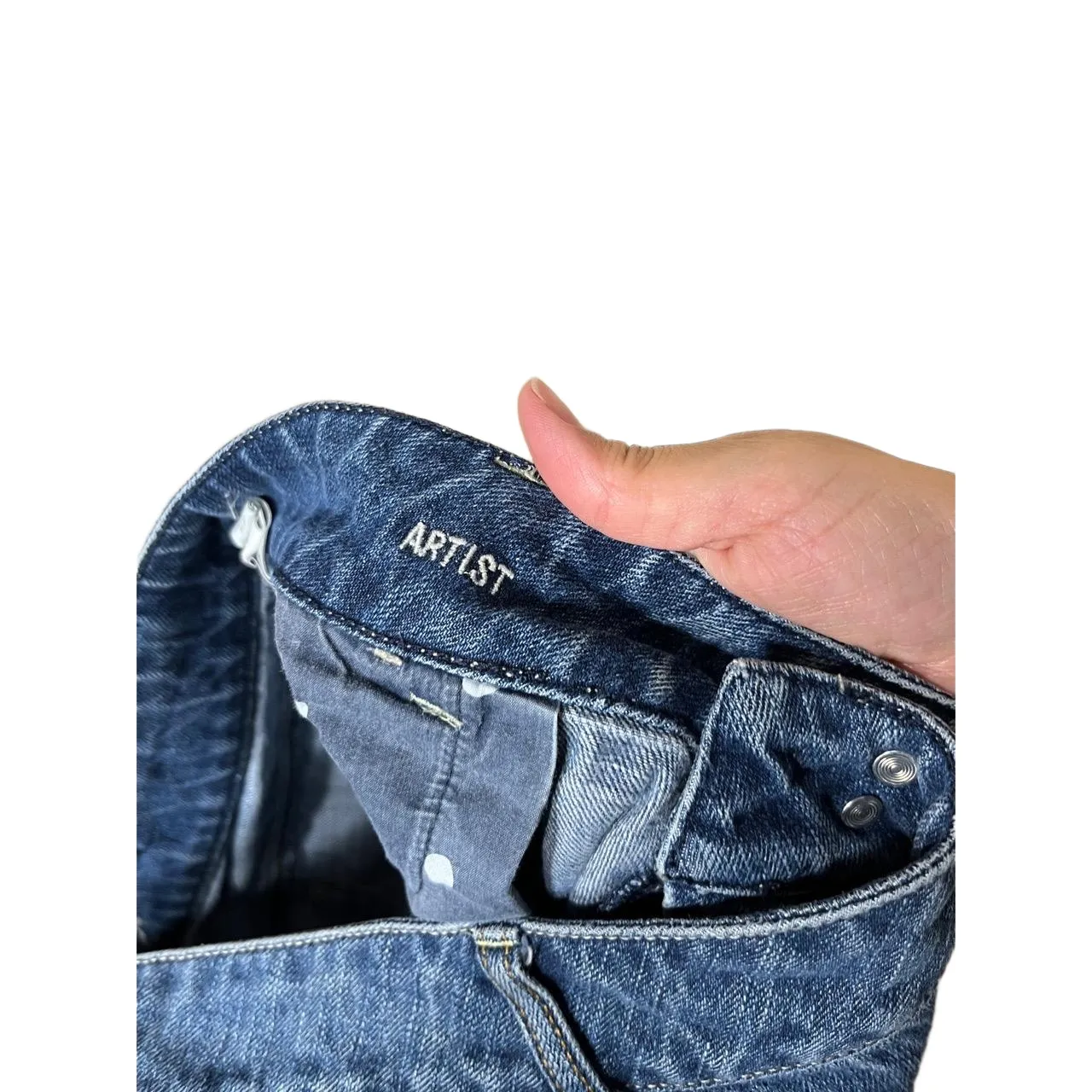 American‎ Eagle Artist Blue Distressed Flare Y2K Jeans Regular 14 - Image 10