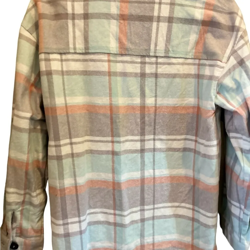 Anna Cai plaid button front shaket top‎ size S Orange - Image 6