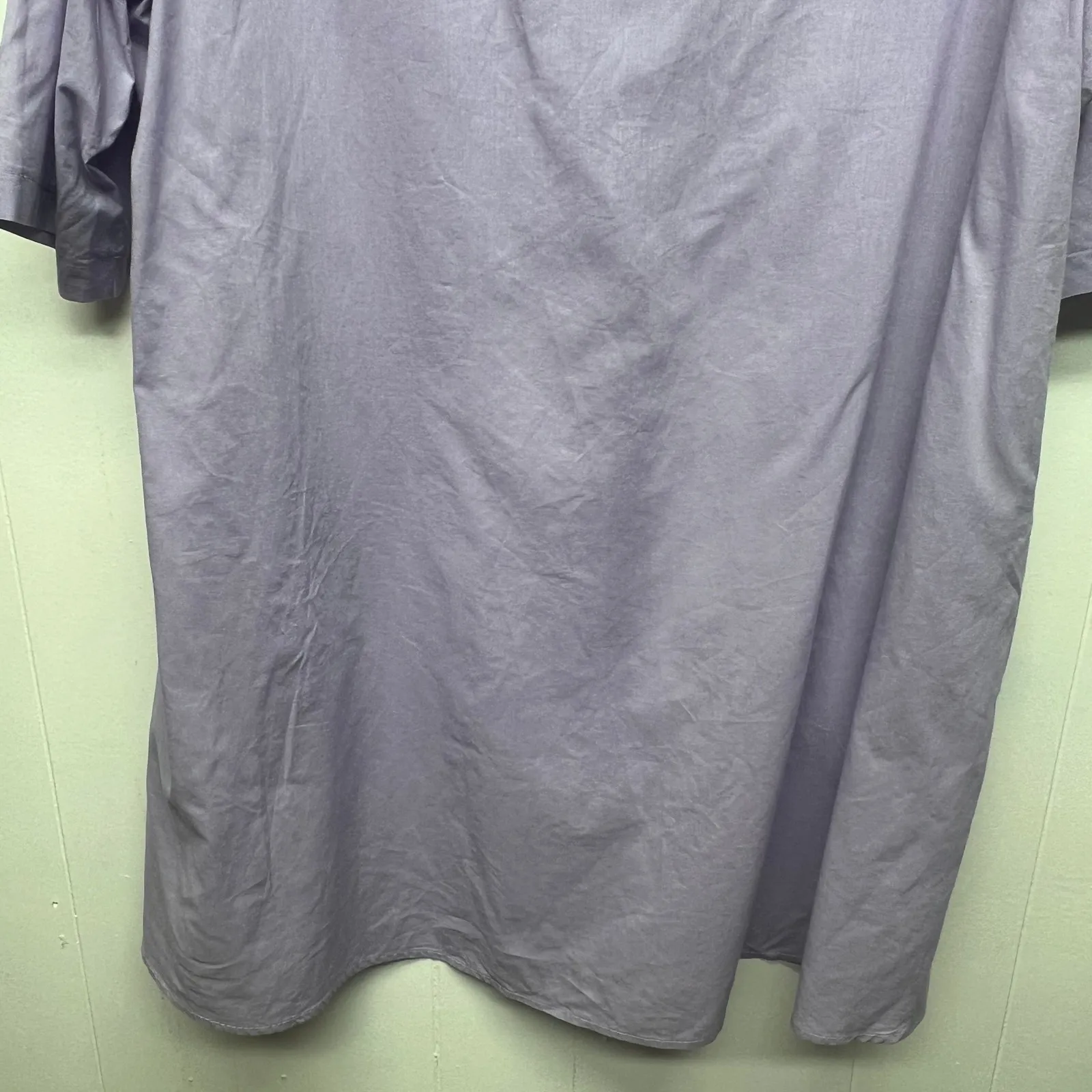 Embroidered Button Front High Low Women's Purple Tunic Size XL Short Sleeve - Image 8