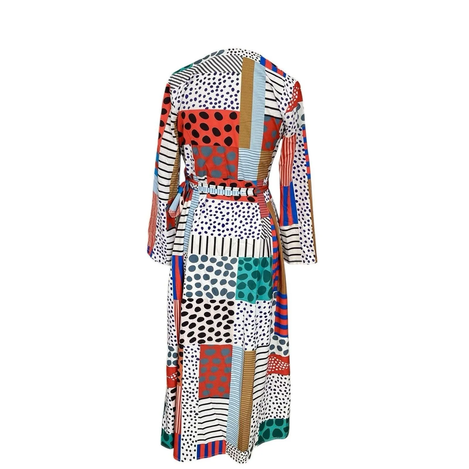 Shein Womens Dress Sz Small Maxi Wrap Polka Dots Retro Y2k 90s 70's Inspired - Image 4