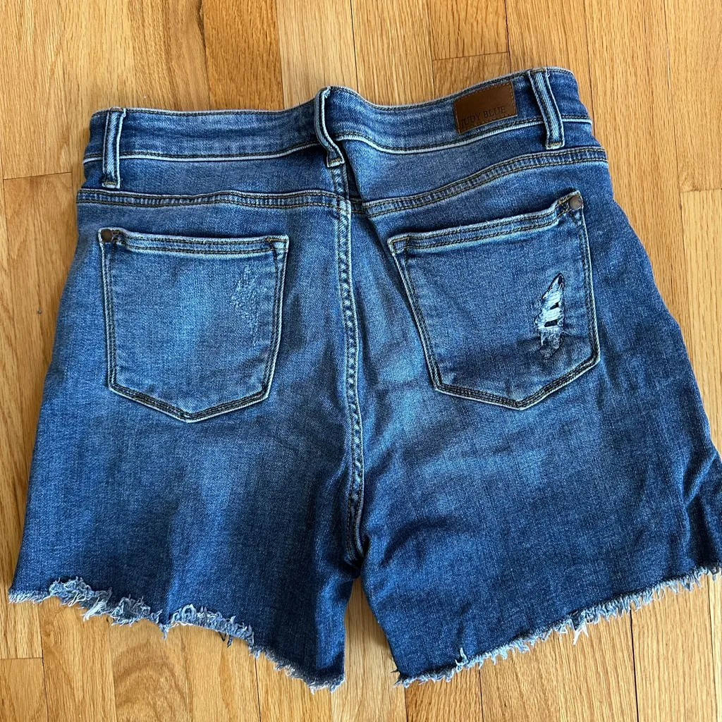 Judy Blue Distressed Blue Denim Shorts - Image 2