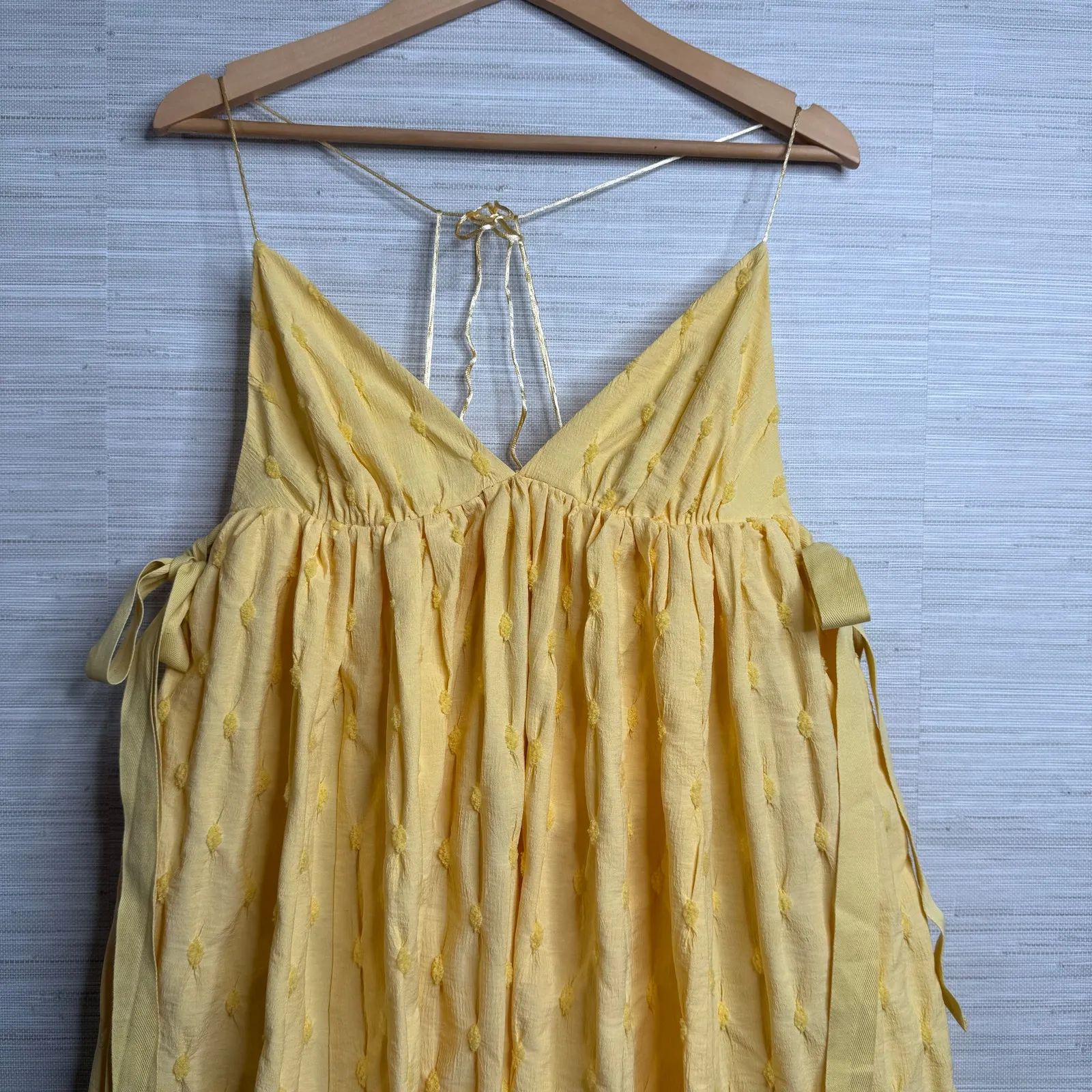 Free People maxi dress textured shapeless boho pleated XS - Image 2