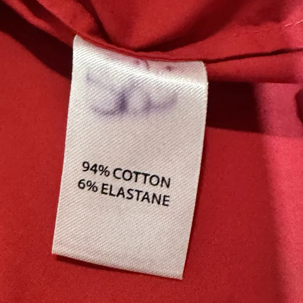 SALONI Zoey Cut Out Cotton Poplin Midi Dress Fluted Hem Red 6 Button Down V Neck - Image 8