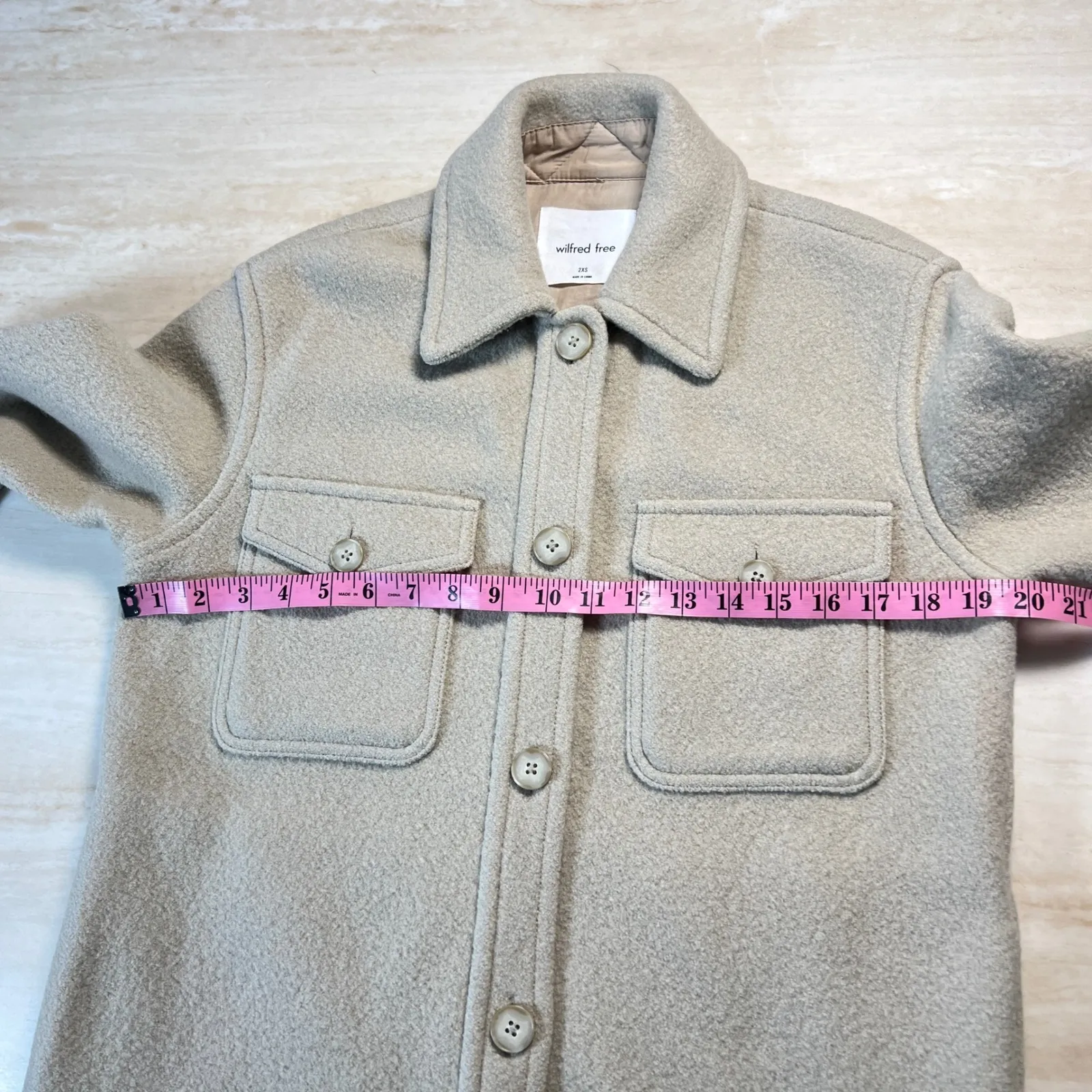 Wilfred Free Oversized Long Shirt Jacket Cream Shacket 2XS oversize up to small - Image 12