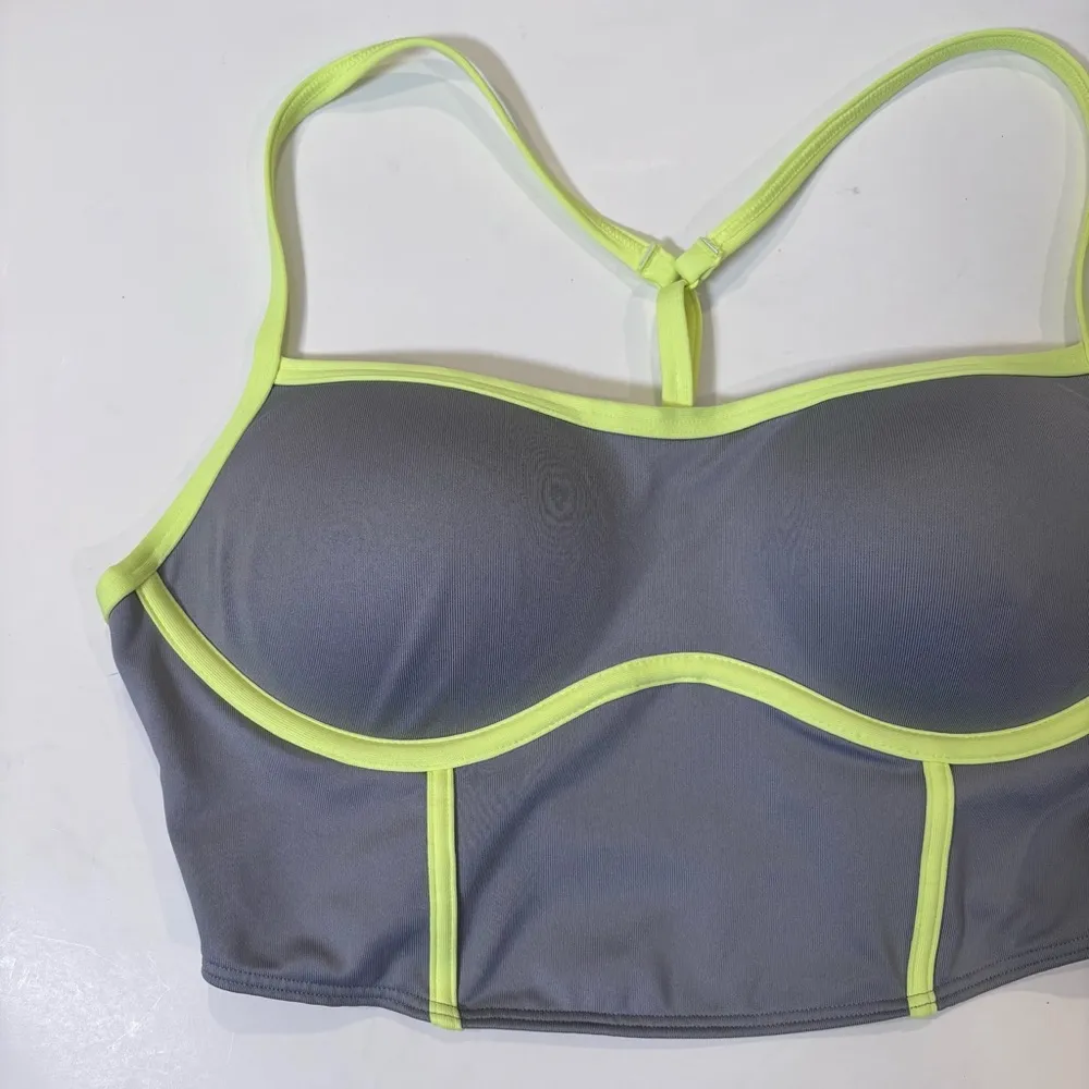 Victoria’s Secret Ultimate Push up Corset Gray Yellow Sports Bra New Size XXL - Image 9