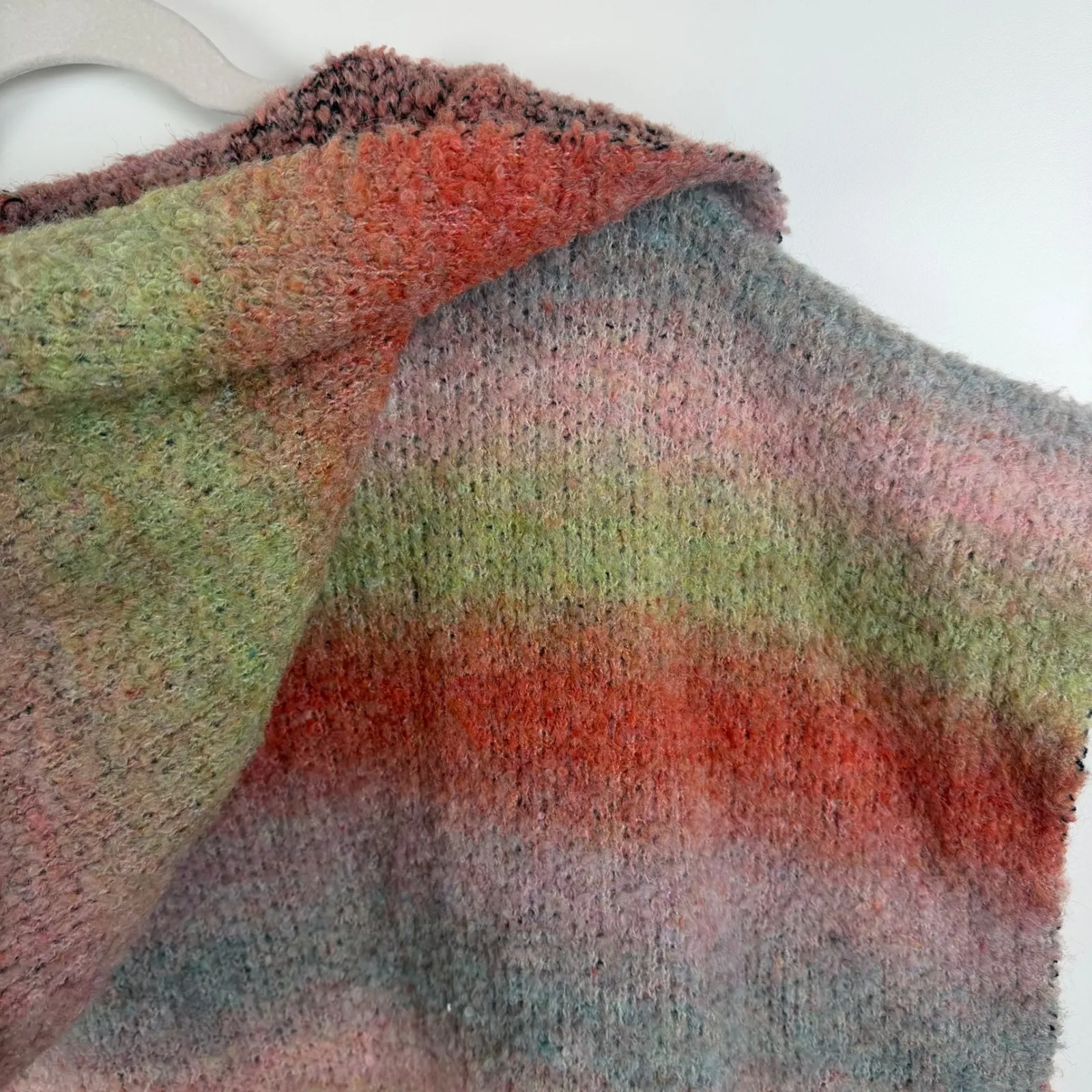 Natural Life Hooded Open Front Ombre Striped Vest Cardigan Sweater O/S Cottage - Image 4