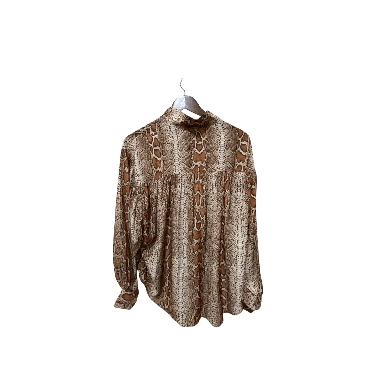 Smythe Poet Blouse Desert Snake‎ Size Small Brown - Image 6