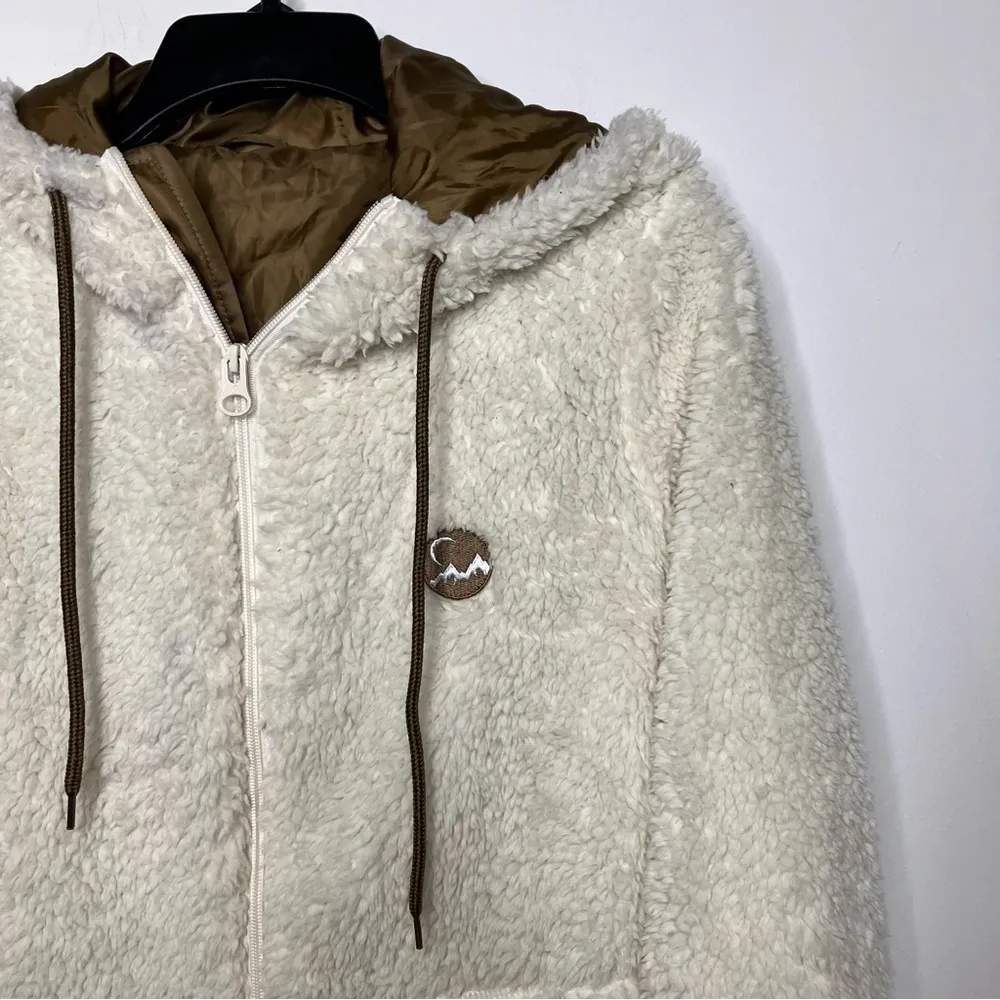 ZYIA‎ Active Teddy jacket longer length cream size small - Image 3