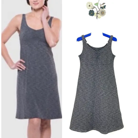 Kuhl Mova Aktiv Mini Tank Dress Womens Small Gray V-Neck Sleeveless Keyhole Back - Image 2