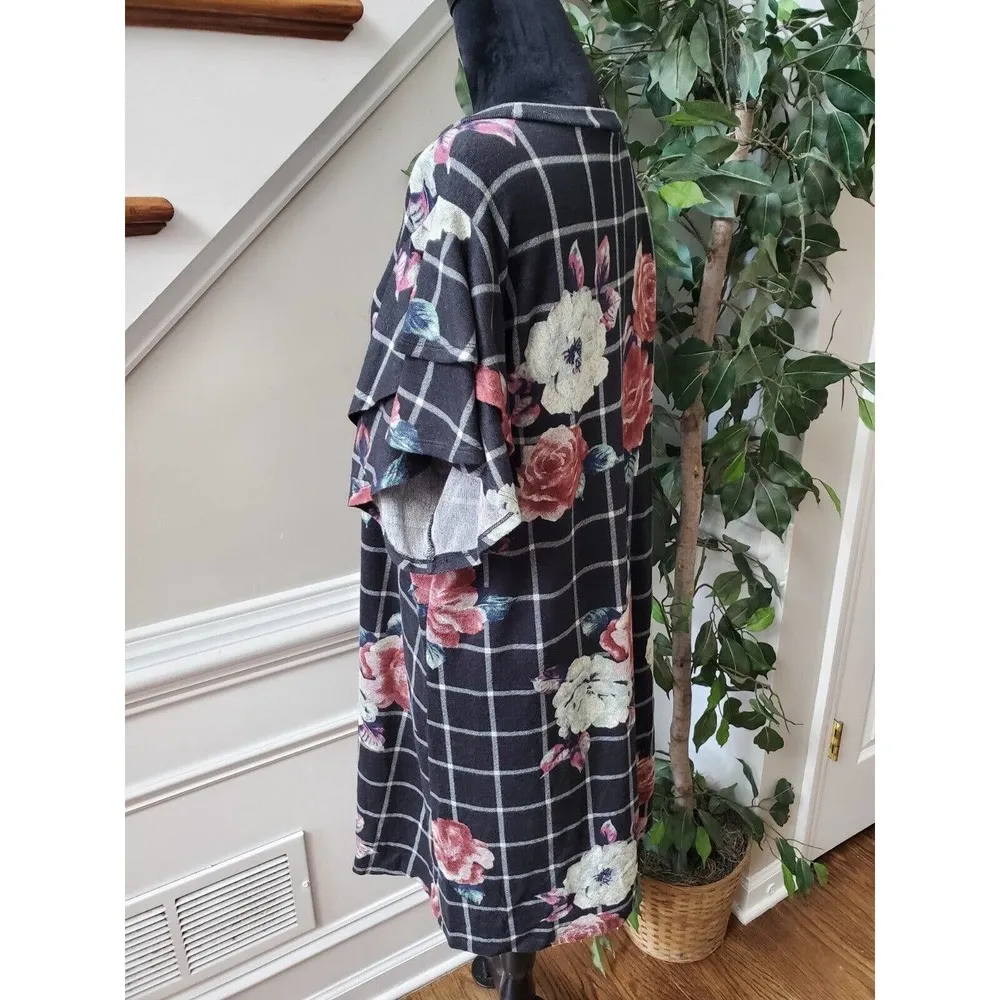 Luxology Women's Floral Polyester Round Neck Short Sleeve Knee Length Dress XL - Image 7