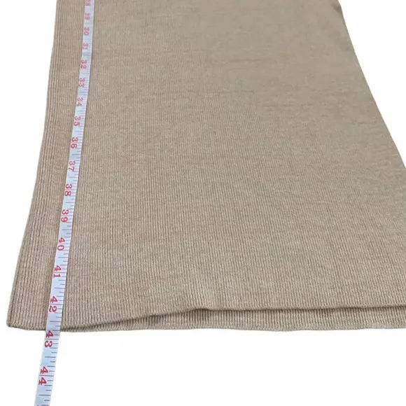 Forever 21 Nude Pink Side Slit Ribbed Short Sleeve Silhouette‎ Dress Size M - Image 7