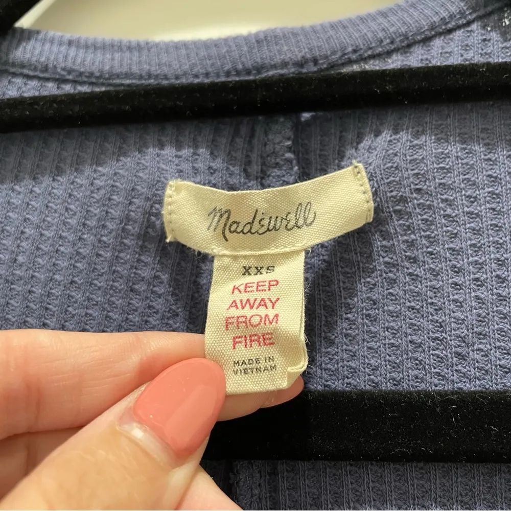 Blue Waffle Knit Union Suit
One-Piece Pajamas - Image 4