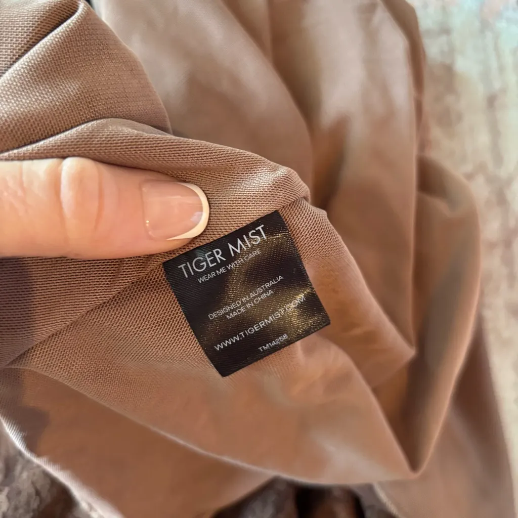 Tiger Mist Brown Lacey Cutout Skirt - Image 6