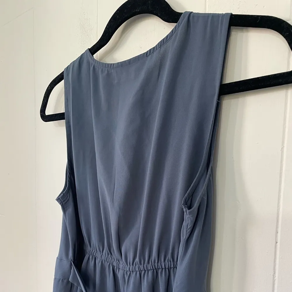 Motherhood Maternity Blue Sleeveless Faux Wrap Dress ~ Ruffle Detail ~ Size S - Image 5