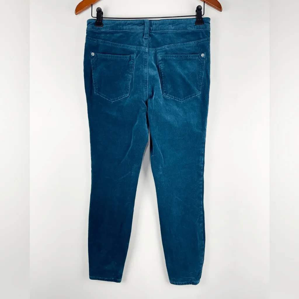 Pilcro Anthropologie Teal Corduroy High Rise Skinny Pants 30 Crop - Image 4