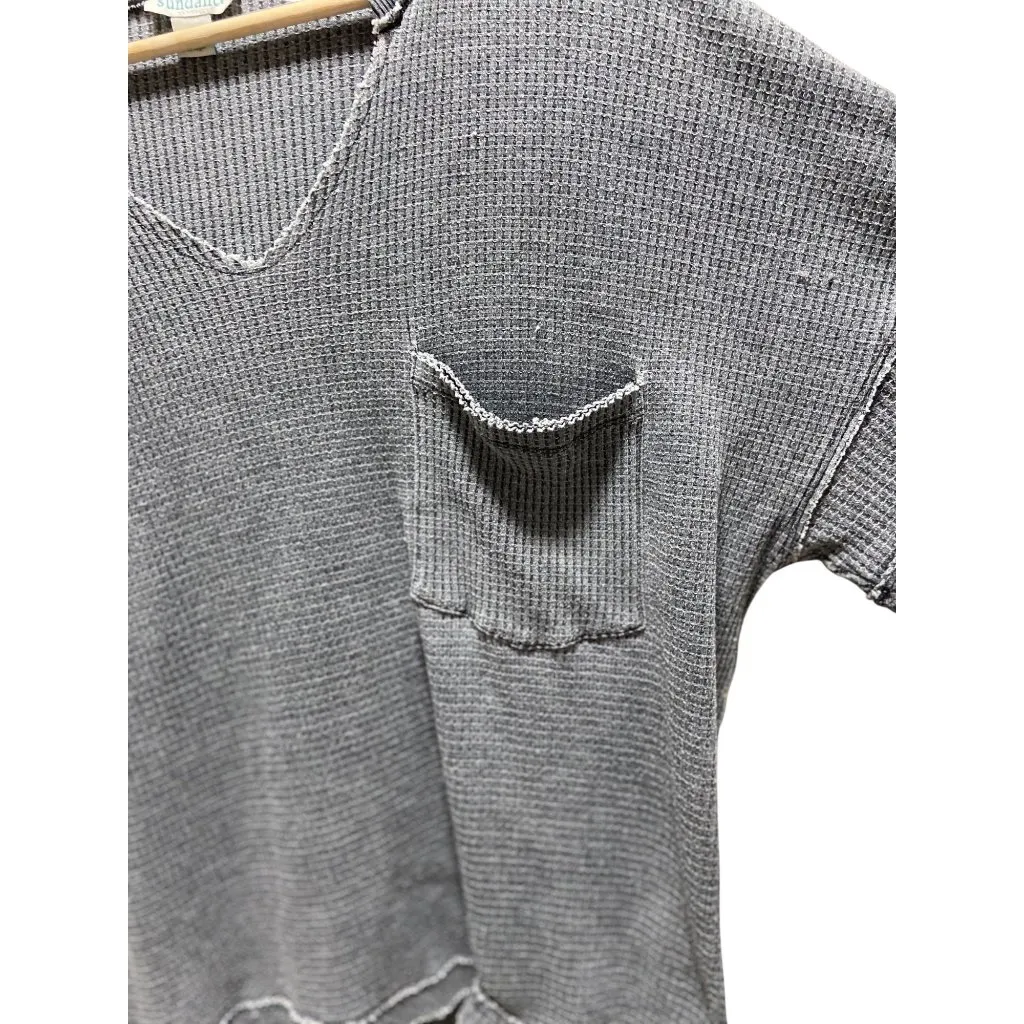Sundance Waffle Knit Shirt Gray Size M - Image 7