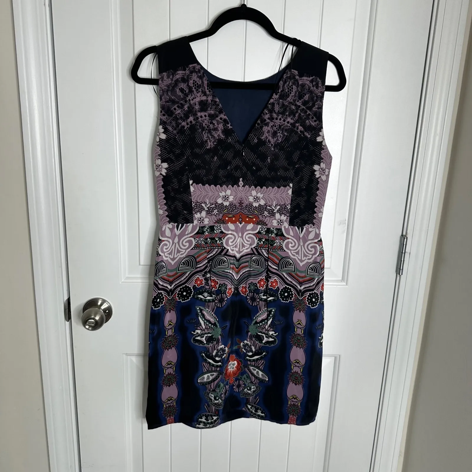 Tibi 100% silk floral sleeveless sheath dress size 4 luxury‎ career - Image 5