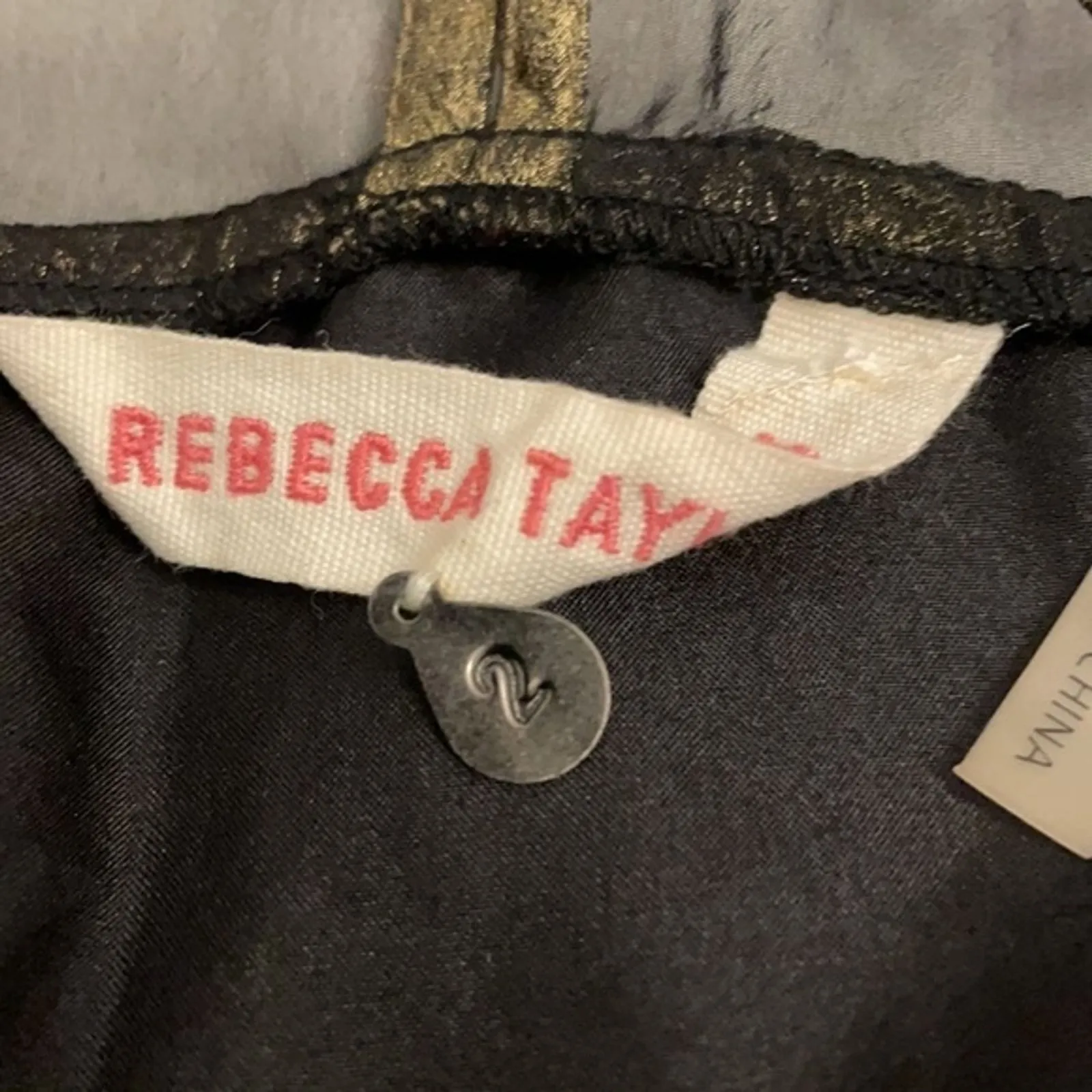 Rebecca Taylor Bronze Sheer Sleeveless Dressy Top Blouse Womens Size 2 - Image 2