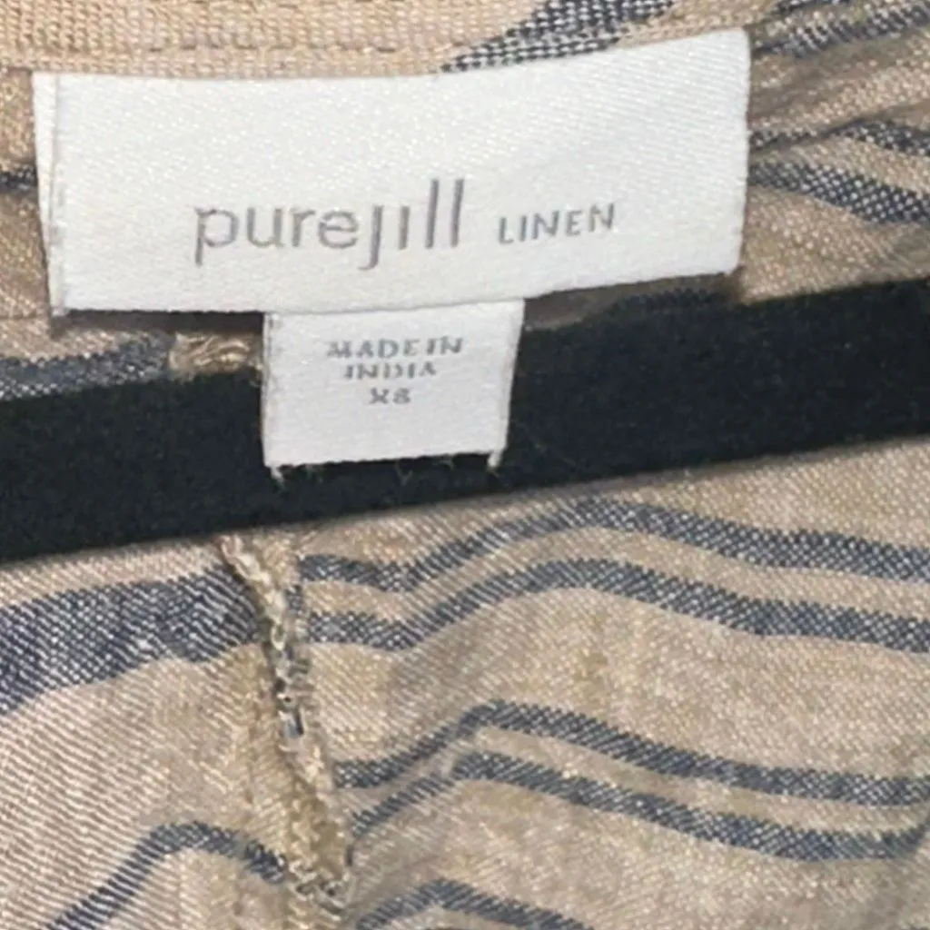 J.Jill Pure Jill Lagenlook Striped Sleeveless 100% Linen Maxi Dress - Image 5