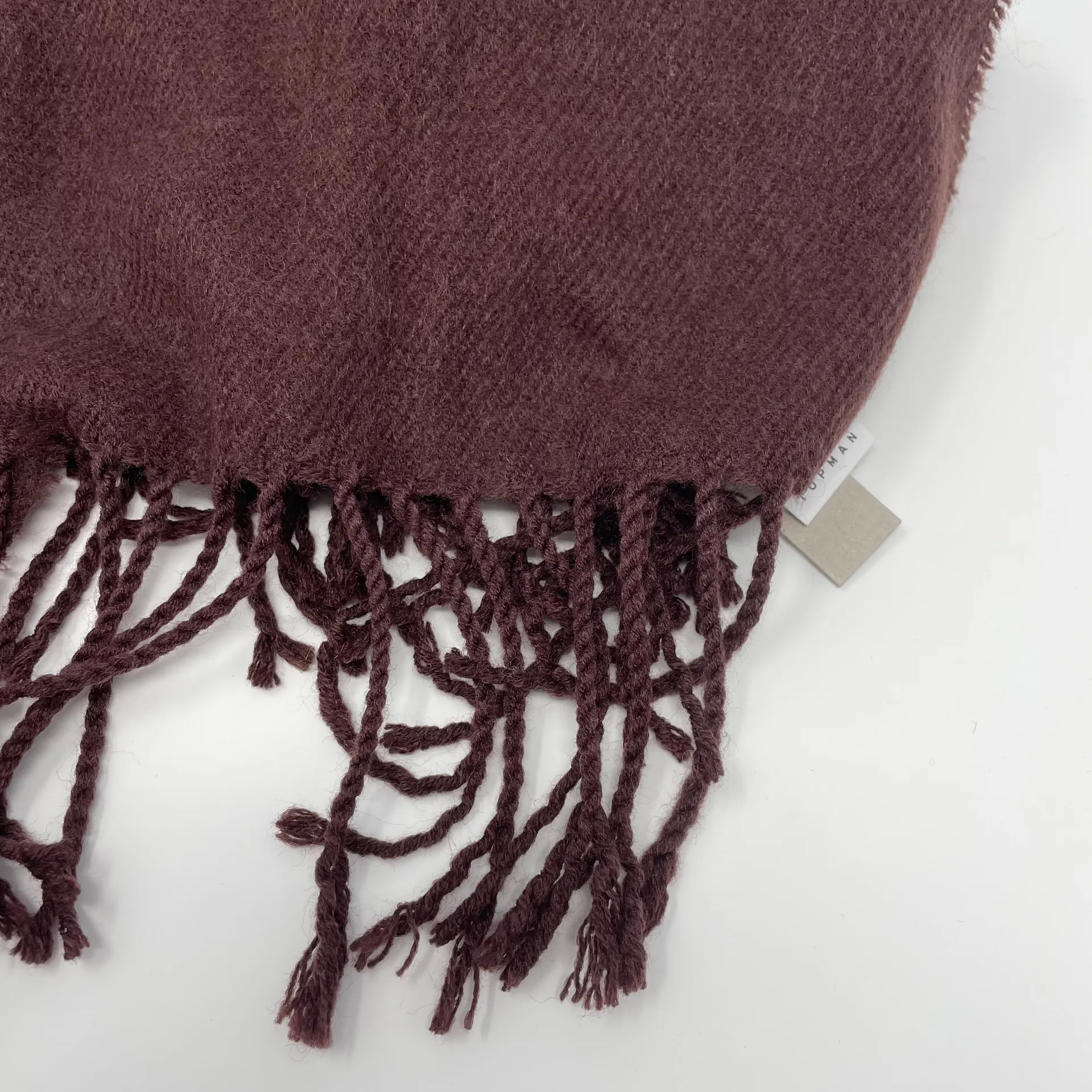 Chocolate Brown Rectangle Fringe Scarf - Image 7