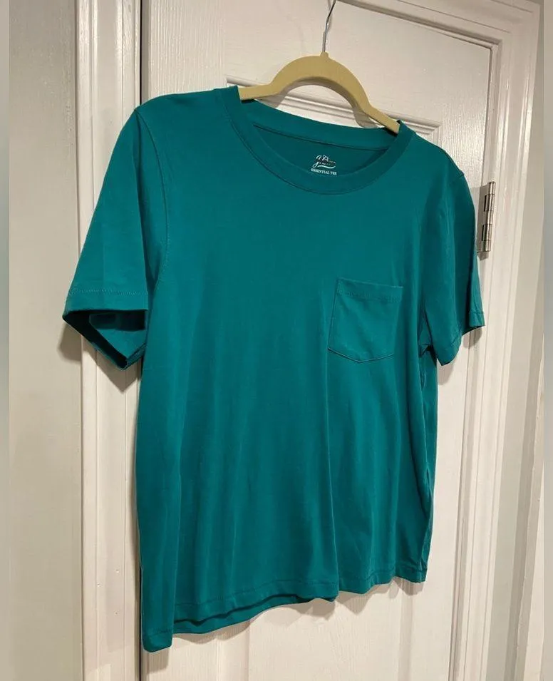 NWOT J. Crew Essentials Size S Teal Blue Cotton Crew Neck Tee Shirt - Image 4