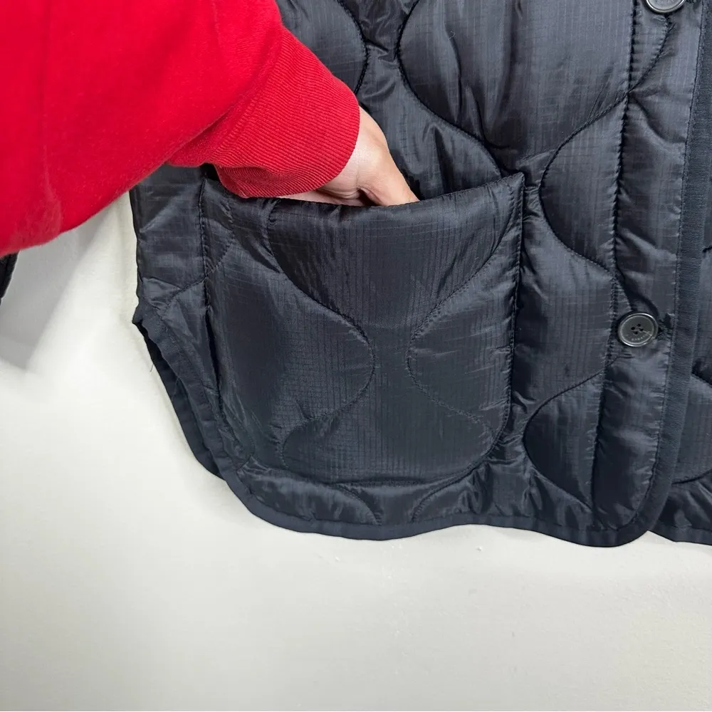 NEW Aritzia Babaton Evergreen Quilted Jacket Womens 2XS Black Oversized Coat - Image 4