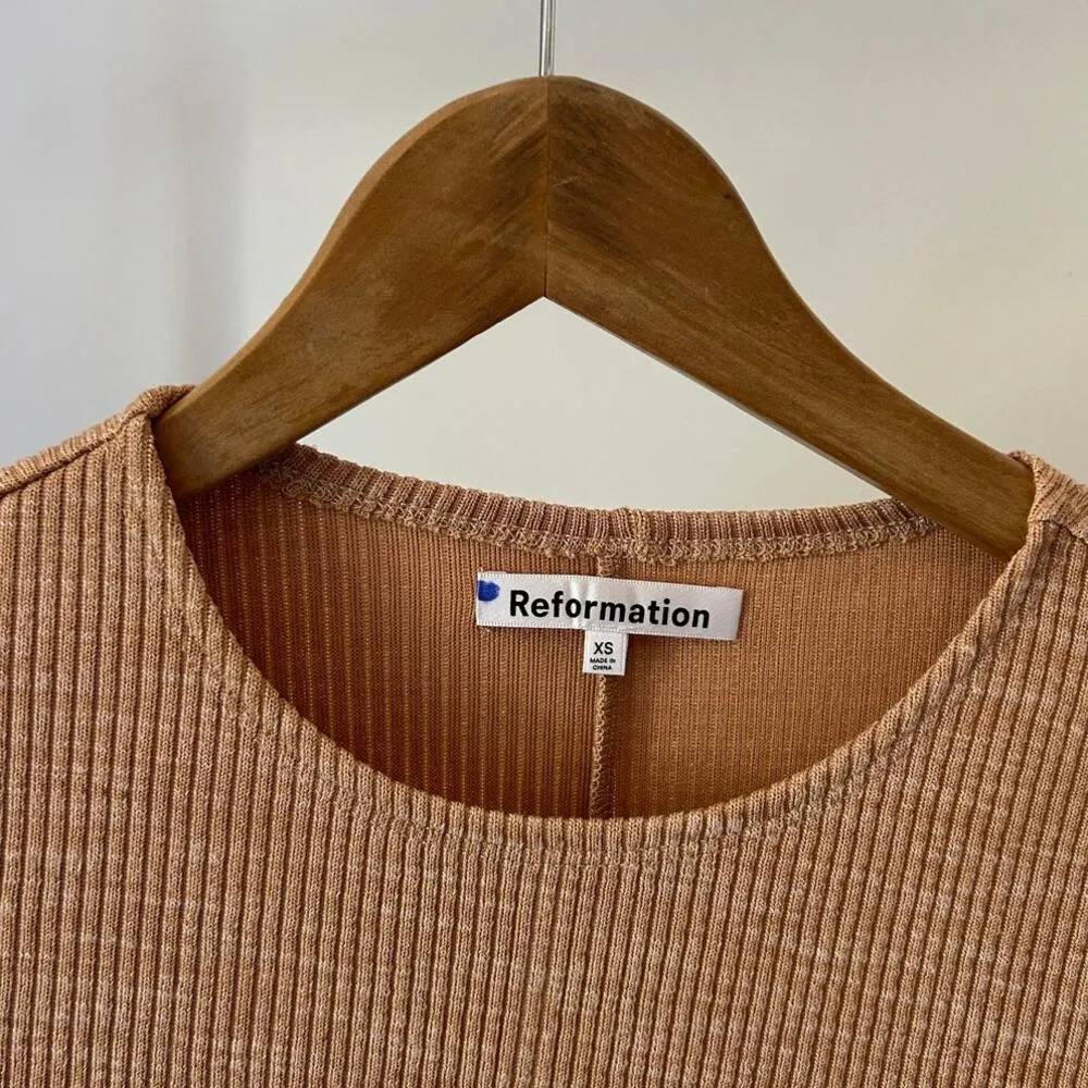 $128 Reformation Tracy Knit Mini Dress Size XS - Image 6