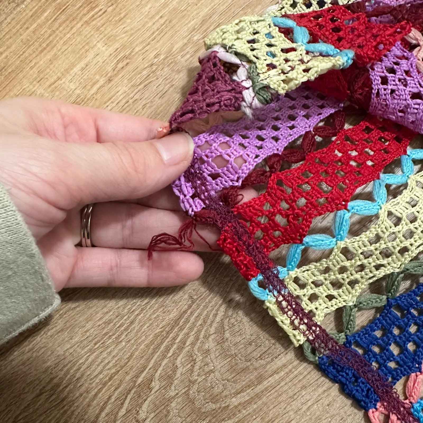 URBAN RENEWAL | NEW Women's Rainbow Striped Boho Festival Crochet Maxi Skirt, M - Image 8