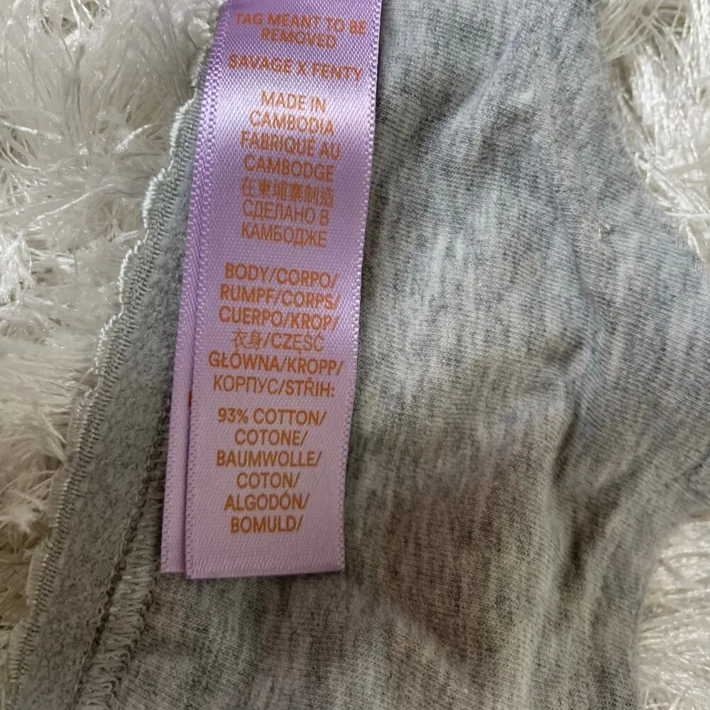 Savage X Fenty Gray Cotton Blend Nursing Bralette Sz 14 - Image 8