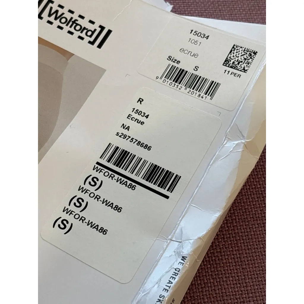 Wolford Cotton Rib Tights in Ecrue Small New Womens Nylons Pantyhose White - Image 3