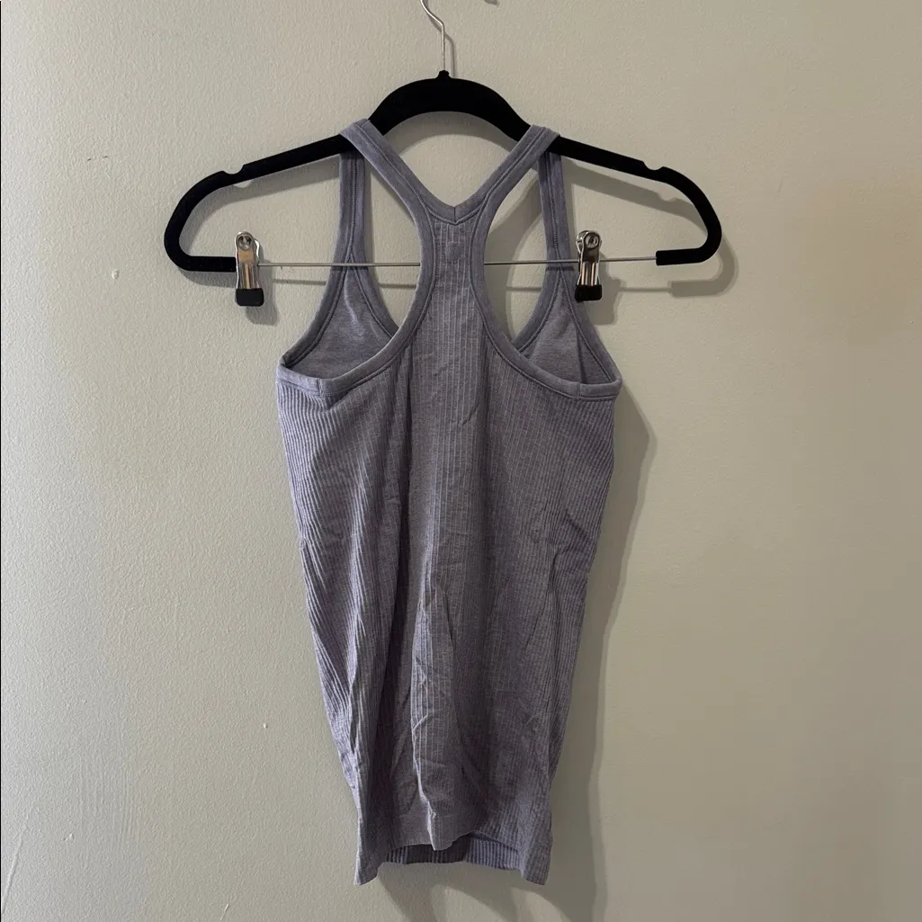 Lululemon Ebb To Street Ribbed Purple Grey Tank Top size 6 - Image 4