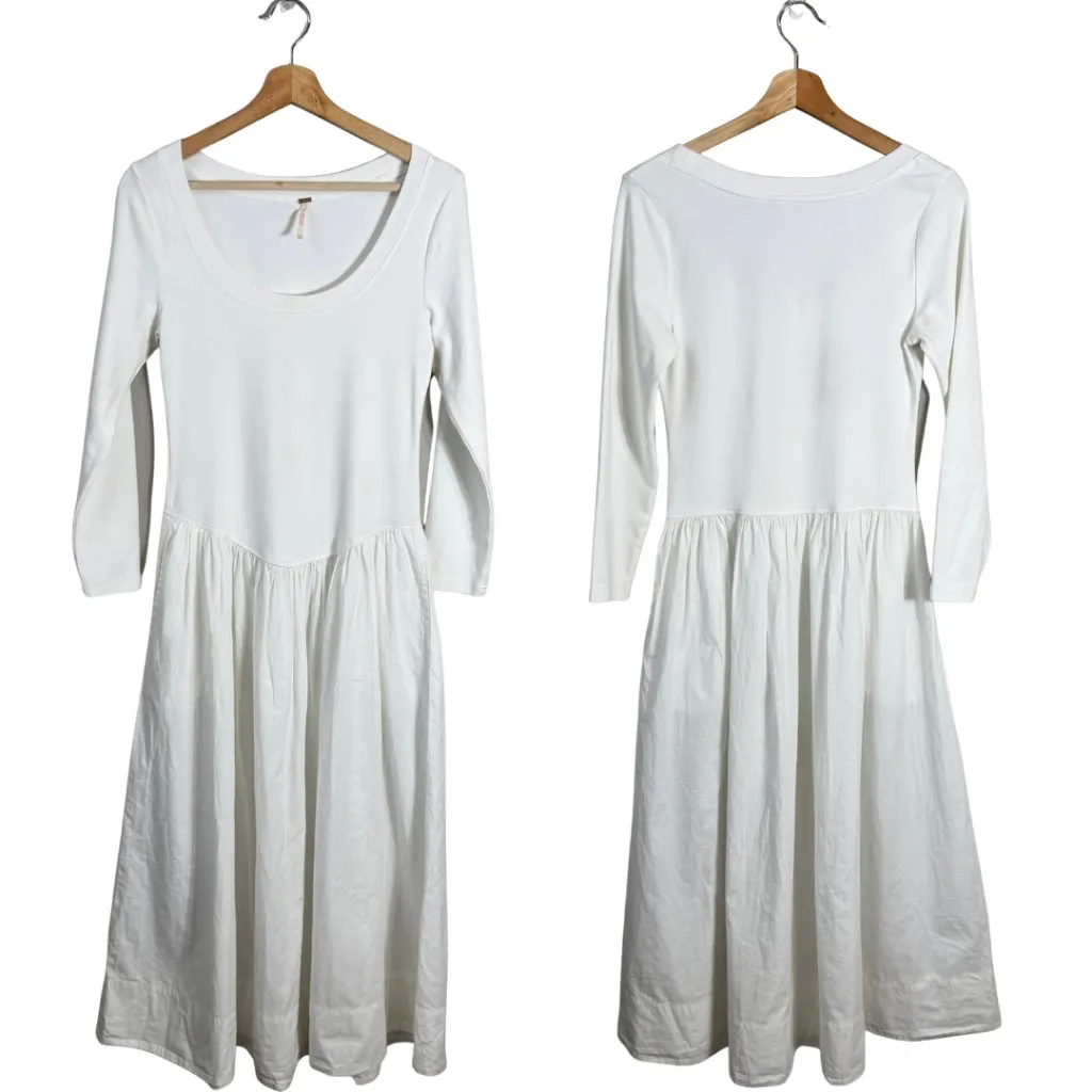 Free People Free-est Aelia Drop Waist Midi Dress Women's Small White Boho NWOT - Image 5