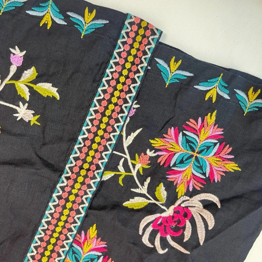 NWOT Johnny Was JULIE LINEN KIMONO Embroidered Floral Open Front Coat Sz PL - Image 12