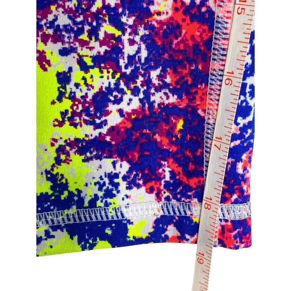 TLF Take Life Further Neon Paint Capri Crop Leggings Pockets Sm Athletic Workout - Image 4